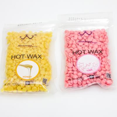 China Depilatory Hair Removal 100g Hair Removal Blend Flavor Packing Beauty Skin Organic Hard Wax Beans for sale