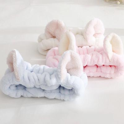 China Fashion Cute Cat Ears Christmas Fashion Big Bow Soft Flashing Bath Make Up Headband for sale