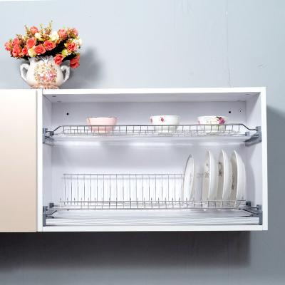 China Viable Kitchen Storage Accessories Cabinet Dish Rack Dish Storage Basket Dish Drying Rack With Drain Tray for sale