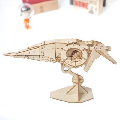 China Dongguan Manufacturer Original Design WINcent 3D Starship wooden puzzle laser cut wooden puzzle for sale