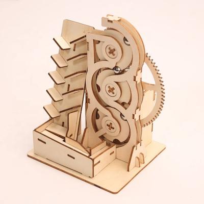 China Toy Original Design Laser Cut Building Wooden Mechanical Toys Children's Speed ​​Marble Run Toy for sale