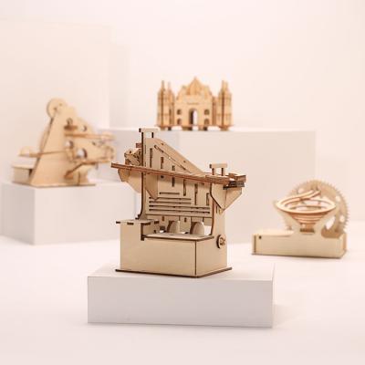 China Cartoon Toy Wooden Marble Race Puzzle Building Kit Steam 3d Toys Puzzle Wood for sale