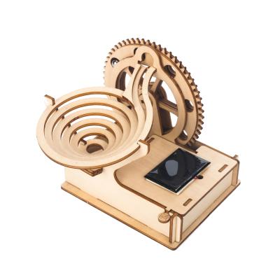 China DIY TOY Original Design DIY Educational Toy Solar Power Race 3d Puzzle Marble Wood Assmble for sale