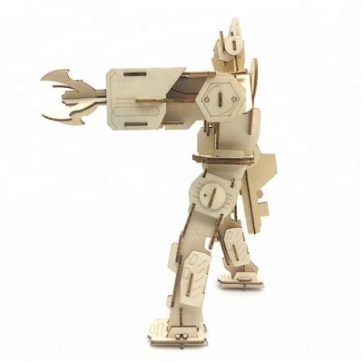 China Wooden Solar Powered DIY Robot Assembly Toy for sale