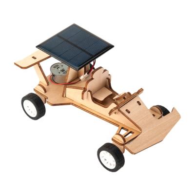 China Amazon Wooden Toy Racing Car Puzzle Hot Selling Wooden Educational Solar Powered Toy for sale