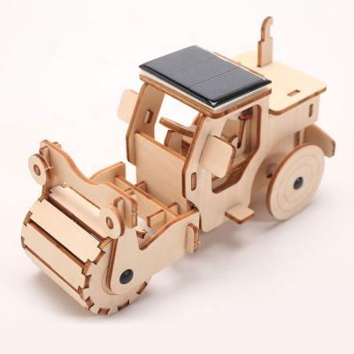 China Wooden Educational Plywood Roller DIY Solar Power 3D Road Toy for sale