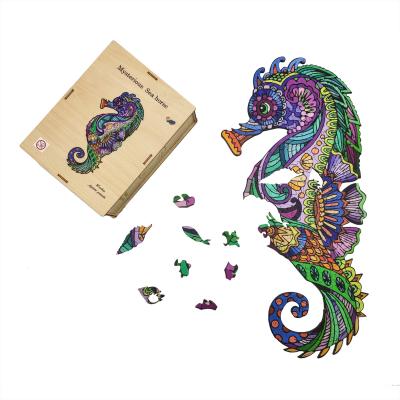 China Custom Antique Imitation Laser Cutting and UV Printing Home Decoration Wooden Wooden Puzzle Educational Toys for sale