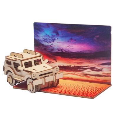 China World Custom UV Printing Jeep Souvenir Wooden Vintage Postcard for sale