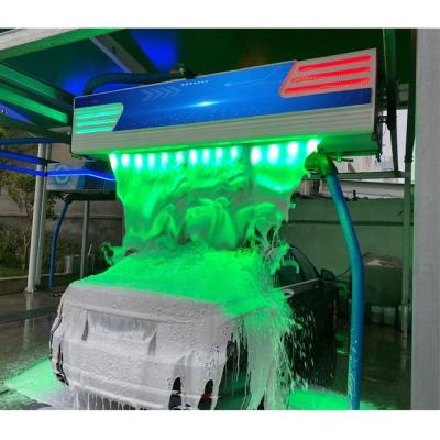 China Automatic stainless steel cover mini car wash machine with magic color touchless shampoo car wash polishing machine for sale