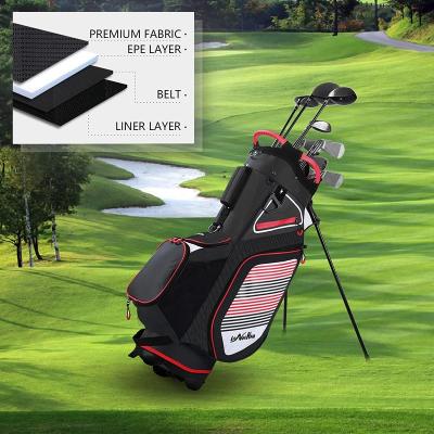 China Lightweight Golf Stand Staff Bag For Men 14 Way Divider Golf Course Bag Sunday Portable Golf Cart Bag With Kickstand Large Space for sale