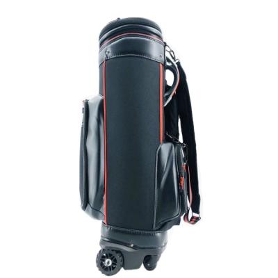 China Sport Team Factory Good Quality PU Bag Customized Golf Bag With Wheels for sale