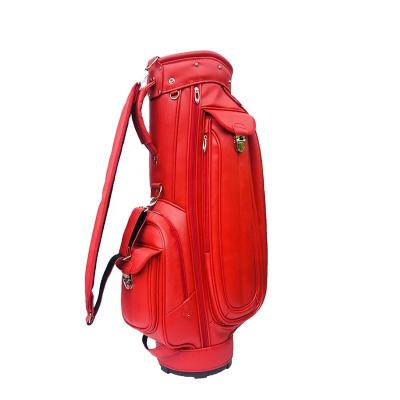 China Golf Outdoor Activity High Quality Leather Waterproof Golf Bag Large Capacity Customized 2020 Hot Sale Multi-pocket Golf Bag for sale