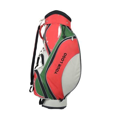 China 2020 Outdoor Golf Activity Fashion Red With Green Factory Customized Wholesale Logo Golf Bag Large Capacity Nylon Golf Bag Manufacturer for sale