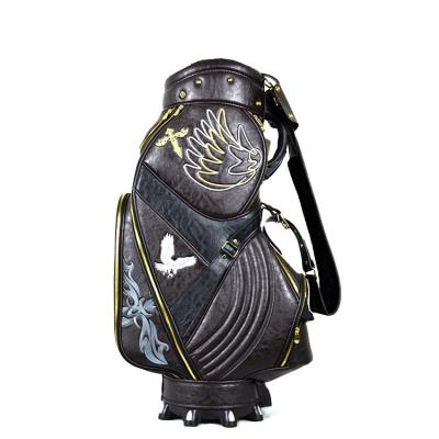 China New Style Outdoor Leather Special Design Golf Activity PU Staff Waterproof Golf Bag for sale