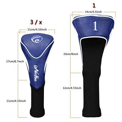 China He Golf Club Cover Is Made Of Sponge Scratching Pu Leather Wooden Driver Head Cover High Quality Custom Advanced Golf Club Headcover for sale