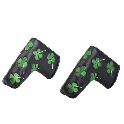 China Protect Clubs Lucky Clover Club Headcovers Golf Popular Putter Head Cover For Men And Women for sale