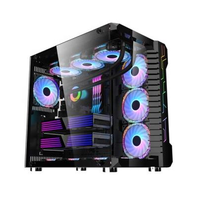 China With Side Panel Window Gaming Computer Case With Lighting Fans for sale