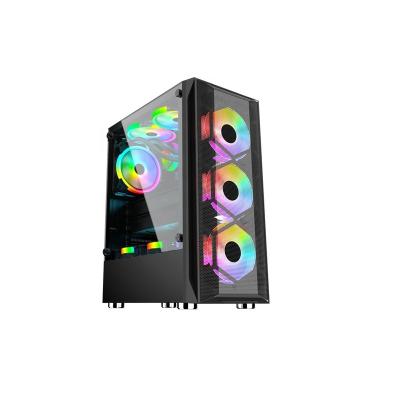 China With Professional Fan Manufacture Cheap Computer Cases Tempered Gaming PC Computer Case for sale