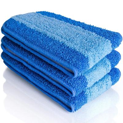 China Economic Viable Custom Design 46x13cm Blue Rectangle Flat Stripe Mop Rub Pad For Bona Mop Pad for sale