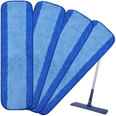 China Reusable Blue Color 46CM Hot Selling Viable Microfiber Cleaning Refill Compatible Bona Spray Rectangle Mop Pads Head for sale