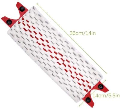 China Sustainable Fine Quality Red+grey Rectangle 41x14cm Steam Jet Mop Replacement Pads Mop Frame Pad Fit Vileda 2in1 Mop Pad for sale