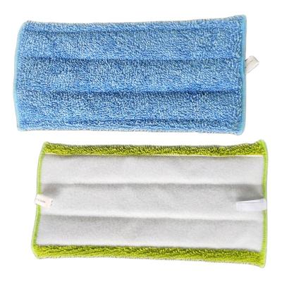 China Sustainable disposable steam flat cleaning blue chenille microfiber wipe cloth pad refills commercial replacements with handle only for vileda for sale