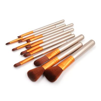 China Angular Blush 12 Pcs Private Label Makeup Brush Set For Blending Foundation Blush Concealer Eyeshadow Eyebrow Highlight Make Up Brushes for sale