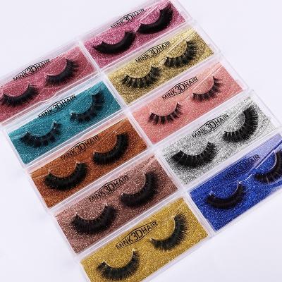 China Wholesale Natural Mink False Eyelash 3D Strip Eye Full Lashes Private Label Mink Eyelash for sale