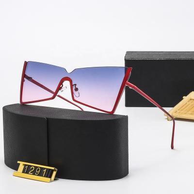 China Fashion Sunglasses 1291 Oversized Square Sunglasses Men Women Eyeglasses Retro Catwalk Brand Designer Good Quality Luxury Style Oculos De Sol for sale