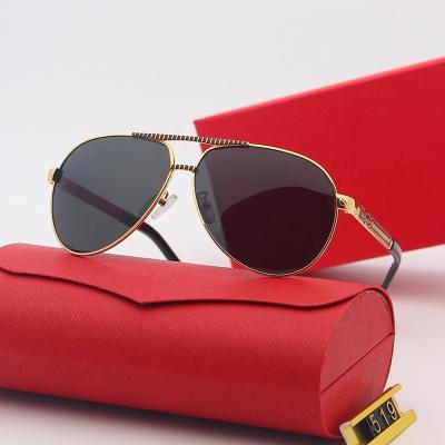 China Designer Pilot Sunglasses 2022 Luxury Polarized Unisex Sunglasses 2022 Fashion Metal Oval Classic Sun Glasses for sale