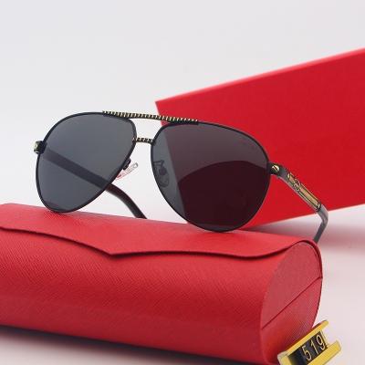 China Classic Pilot 2022 Designer Sunglasses Men Shape Sunglasses Luxury Polarized Metal Oval Unisex Sunglasses 2022 for sale