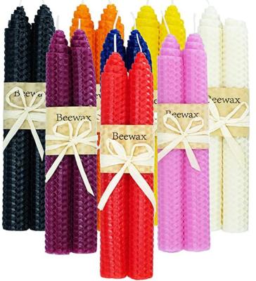 China Eco-friendly Handmade Pure Beeswax Candles Dripless Smokeless Wax Candle Candles Romantic Church Hand Roll Scented Candle for sale