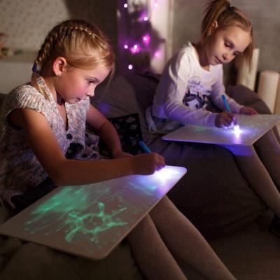 China Children's Toys Wholesale 3D Pen Graffiti Painting Writing Luminous Children's Toy Drawing Board Glowing Magic Fluorescent Board for sale