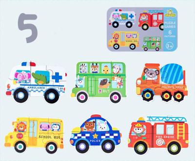 China Jigsaw Toy Interactive Children Educational Toy Custom Jigsaw Puzzle Cartoon Traffic Car Jigsaw Puzzle for sale