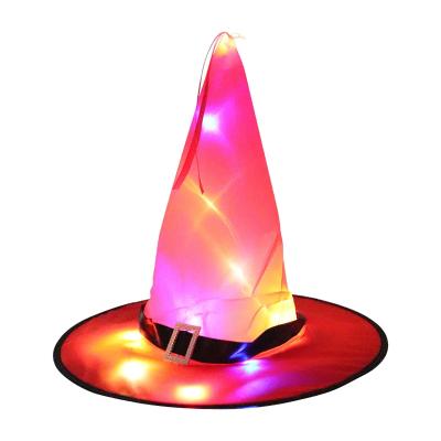 China Holiday Decorations Halloween Hat Halloween Pparty Decoration Props Glowing LED Magician Witch Hat Wizard Hat for sale