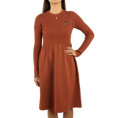 China Anti-wrinkle fashion ladies autumn knitted casual dresses plus size dress ladies for sale