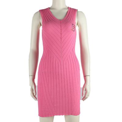 China Women Anti-Static V-Neck Summer Dress Casual Tight Sexy Sleeveless Dress for sale