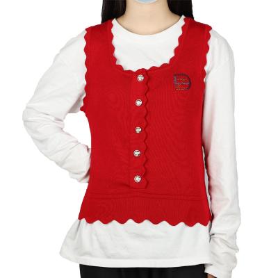 China Anti-pilling ladies vest casual square stretch neck ladies knits for sale