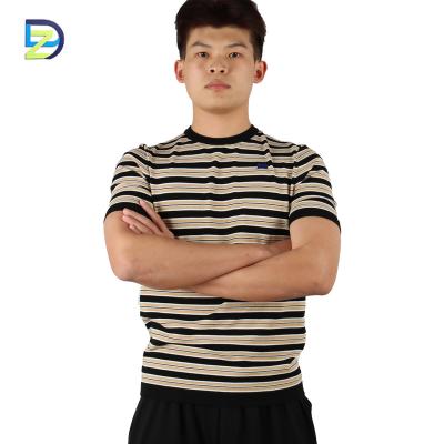 China High Quality Anti-wrinkle Fashion Summer T-shirt Striped T-shirt Mens for sale