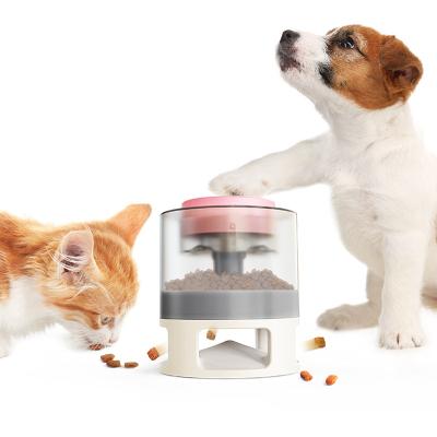 China Non-automatic Dog Cat Pet Automatic Pressing Circular Feeder Bowl Food Container Slow Leakage Device for sale