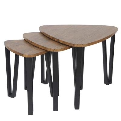 China Assemble Stacking End Side Nesting Coffee Table Set 3 Tables Nightstand Cafe Snack Table For Living Room for sale