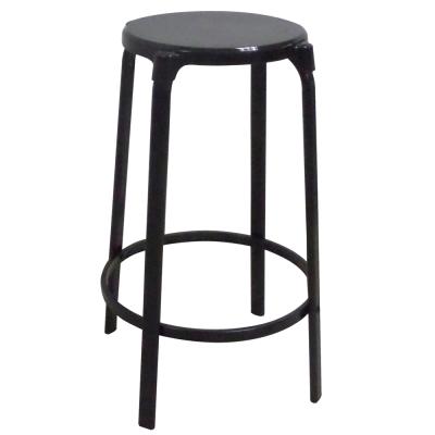 China Bar Chair Metal Frame Stacking Bar Stool Round Lid Plastic Bar Stool Chair for sale