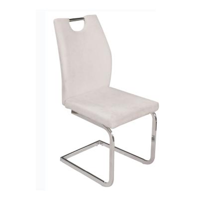 China Chrom Italian Design Modern Soft Dining Chair With Chrome Legs for sale