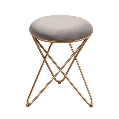 China (Others) 2020 New Design Adjustable Gold Pilou Fabric Round Stool With Metal Legs Whole Sale for sale