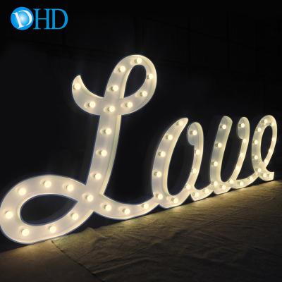 China Stores Led Lighted Letters To Marry Love Signs Light Bulb Letters Marquee Sign With Low Price for sale