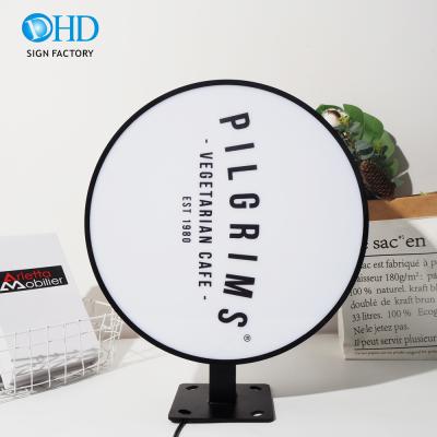 China Indoor And Outdoor 3D Round Outdoor Acrylic Light Box LED Sign Advertising Light Boxes for sale