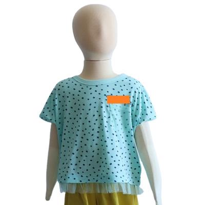 China Terylene : 85% Good Quality Nice Color Cotton Blue Knitting Kids T Shirts For Boys for sale