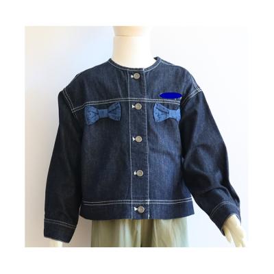 China New Type 100% Cotton Customized Blue Cotton Distressed Denim Jacket Fur For Kids Boys for sale