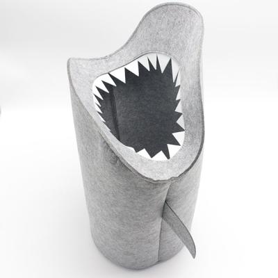 China Cute Viable Kids Cartoon Folding Shark Shaped Laundry Basket Toy Basket Storage Bucket for sale