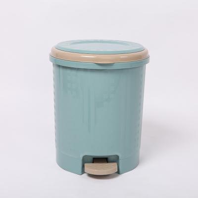 China Household plastic rubbish bin pedal trash cans with flap lid for sale